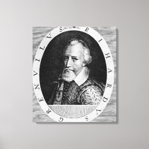 Sir Richard Grenville (c.1541-91), from 'Newe Welt Canvas Print