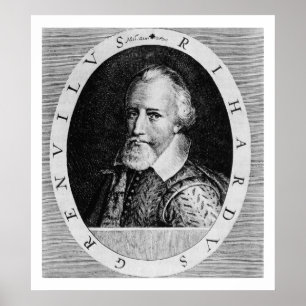 Sir Richard Grenville (c.1541-91), from 'Newe Welt Poster