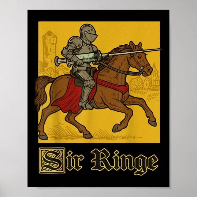 Sir Ringe Knight Vintage Pun  Poster (Front)