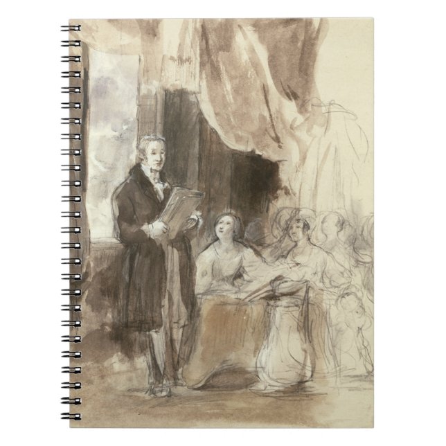 Sir Robert Peel Reading to Queen Victoria Notebook (Front)