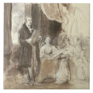 Sir Robert Peel Reading to Queen Victoria Tile