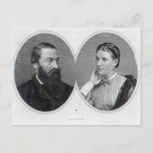 Sir Samuel and Lady Florence Baker, 1866 Postcard