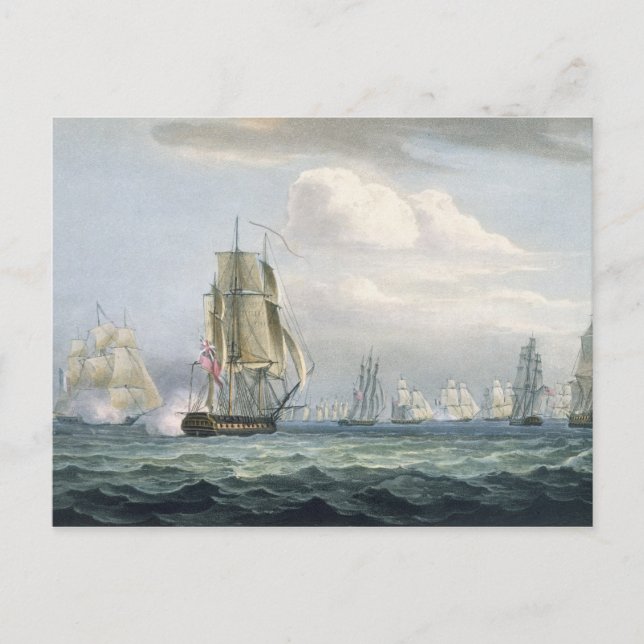 Sir Sidney Smith's (1764-1840) Squadron engaging a Postcard (Front)