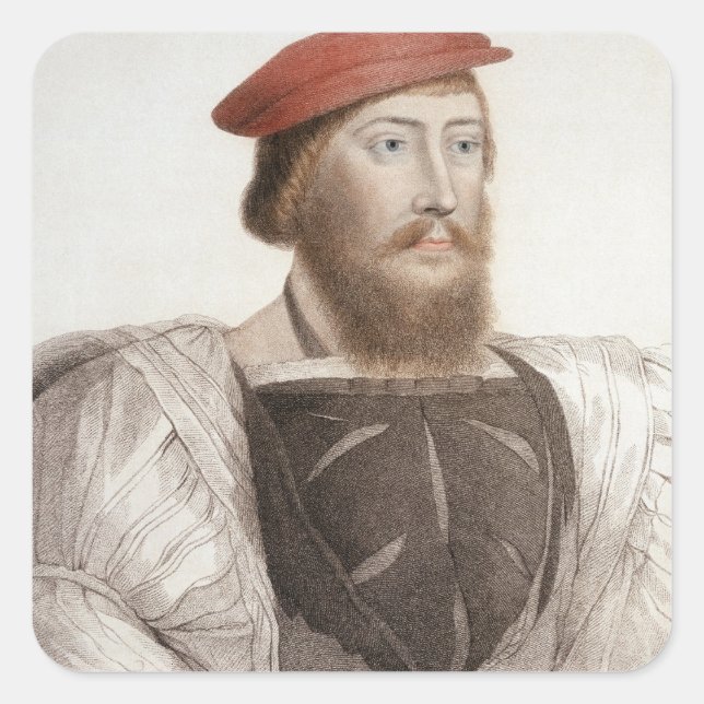 Sir Thomas Boleyn (1477-1539) engraved by Francesc Square Sticker (Front)