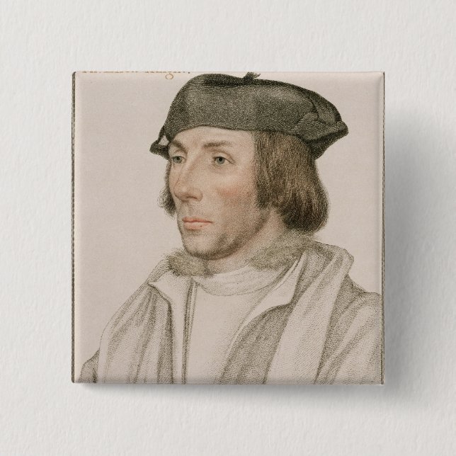 Sir Thomas Elyot (c.1490-1546) engraved by Frances 15 Cm Square Badge (Front)