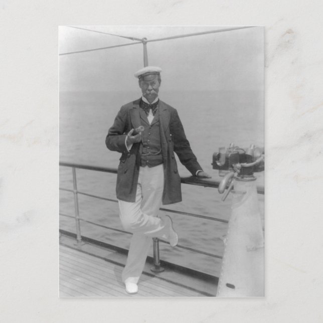 Sir Thomas Lipton at his yacht Postcard (Front)