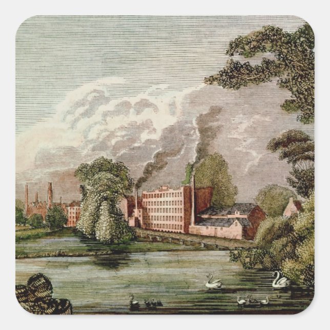 Sir Thomas Lombe's Silk Mill, Derby Square Sticker (Front)