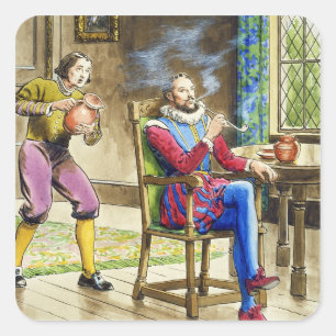 Sir Walter Raleigh (1554-1618) from 'Peeps into th Square Sticker