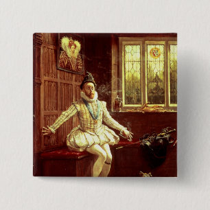 Sir Walter Raleigh's  First Smoke 15 Cm Square Badge