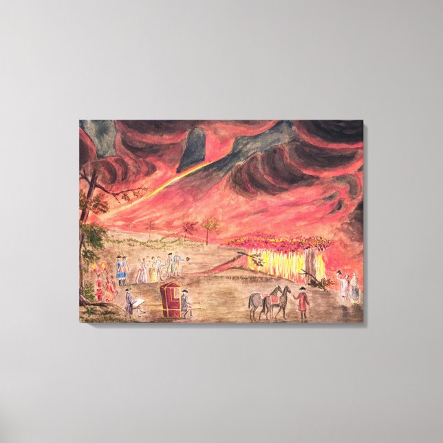 Sir William Hamilton  Studying the Eruption Canvas Print (Front)