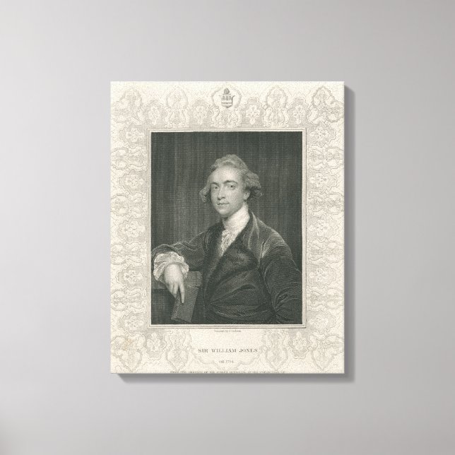Sir William Jones from 'Gallery of Portraits' Canvas Print (Front)