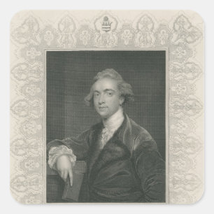 Sir William Jones from 'Gallery of Portraits' Square Sticker