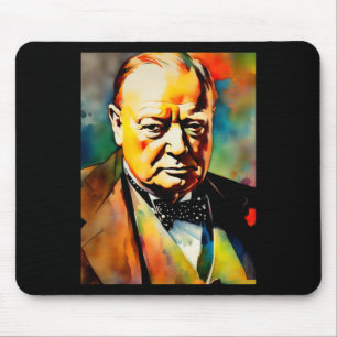 Sir Winston Churchill 3 Sticker Mouse Mat