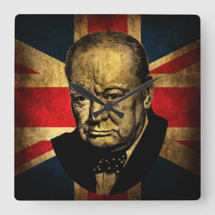 Sir Winston Churchill Square Wall Clock