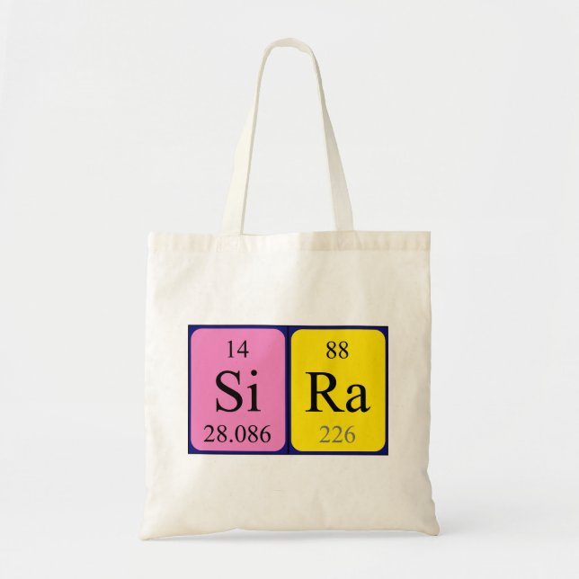 Sira periodic table name tote bag (Front)