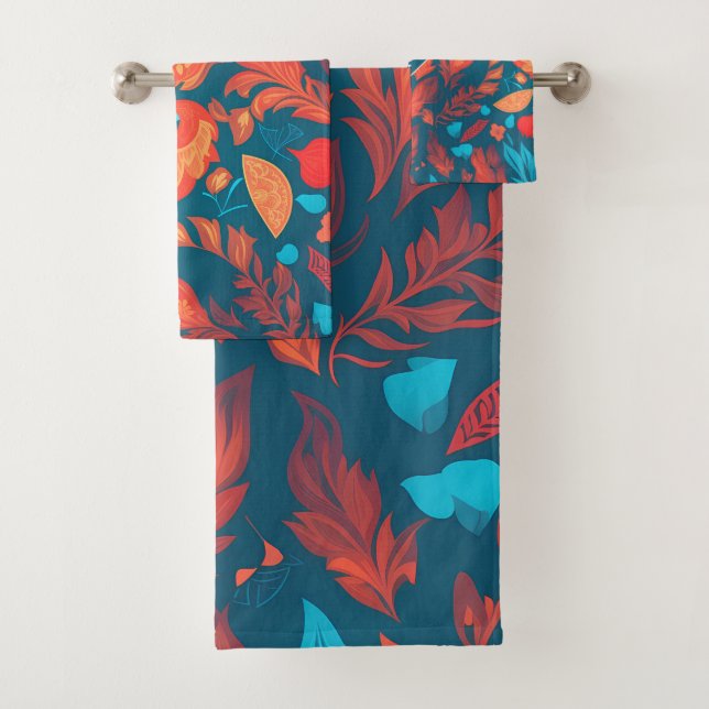 Siren Geometric Colourful Personalised Pattern Bath Towel Set (Insitu)
