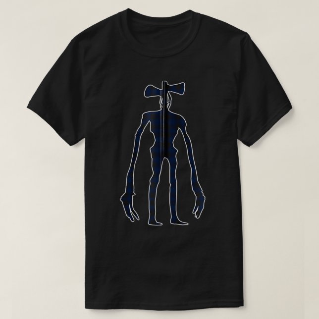 Siren Head Costume for Kids Boys Blue & Black Buff T-Shirt (Design Front)