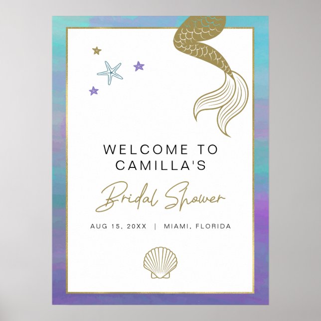 SIREN Mermaid Tropical Beach Bachelorette Welcome  Poster (Front)
