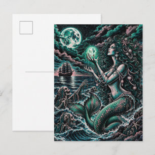 Siren’s Cove Dark Mermaid Nautical Horror Postcard