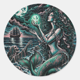 Siren’s Cove Dark Mermaid Nautical Horror Sticker