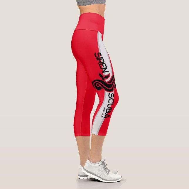 SIREN SCUBA -Red/Dive Flag, Short Leggings (Right)