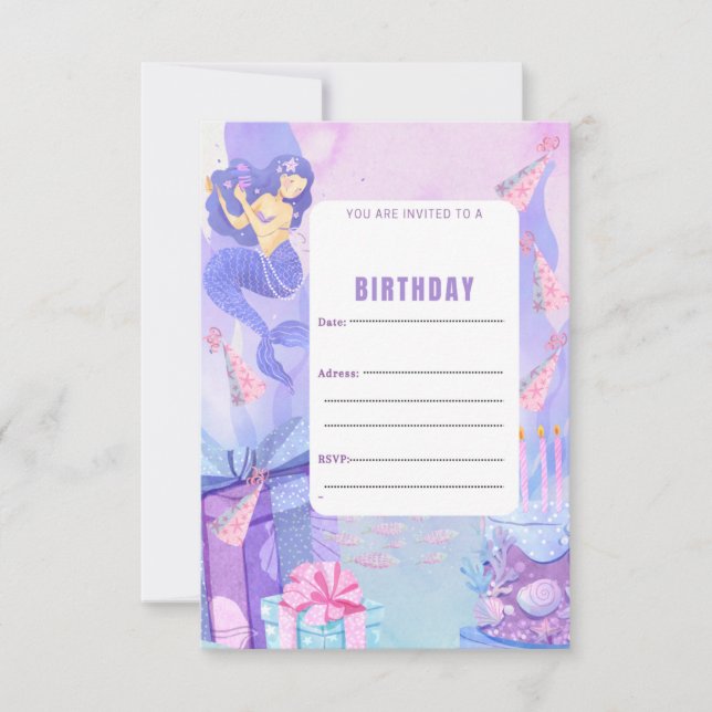 SIRENA BIRTHDAY PARTY INVITATION  (Front)
