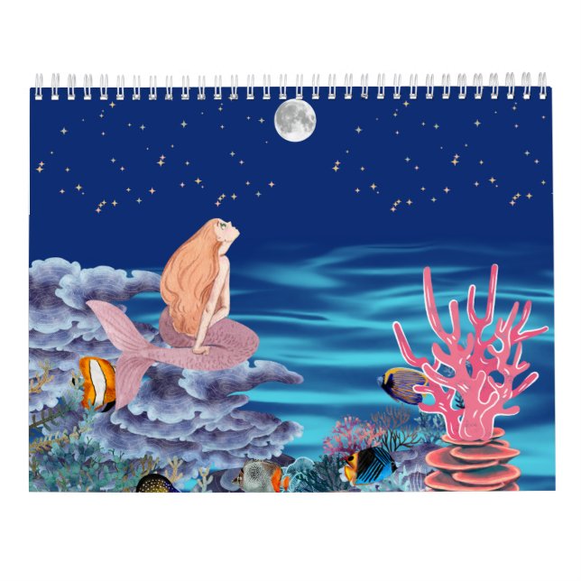 sirena mirando la luna calendar (Back)