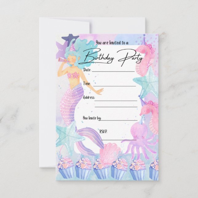 Sirena PARTY INVITATION  (Front)