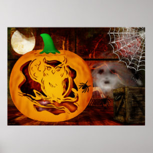 Sirens Haunted Halloween Pumpkin Carving Poster
