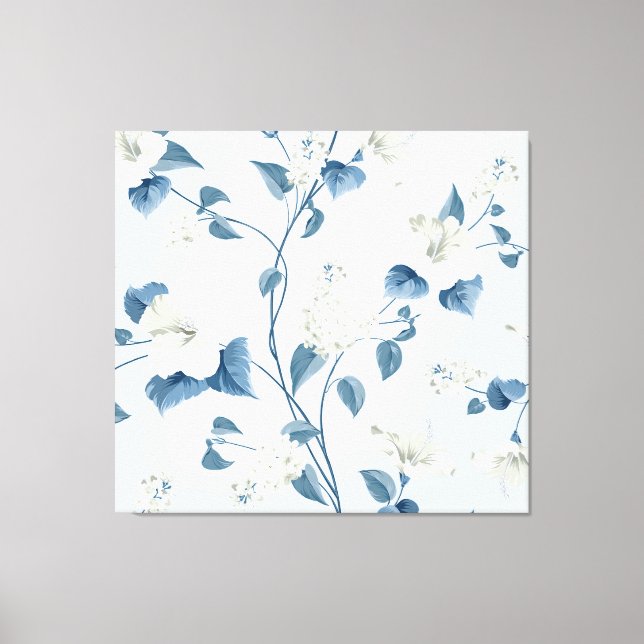 Siringa, hibiscus flowers, fabric pattern. canvas print (Front)