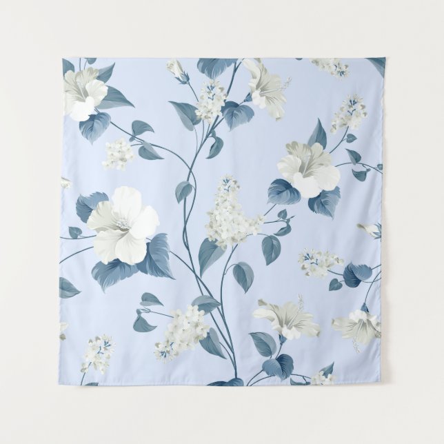 Siringa, hibiscus flowers, fabric pattern. tapestry (Front)