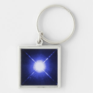 Sirius A and B bright night stars Key Ring