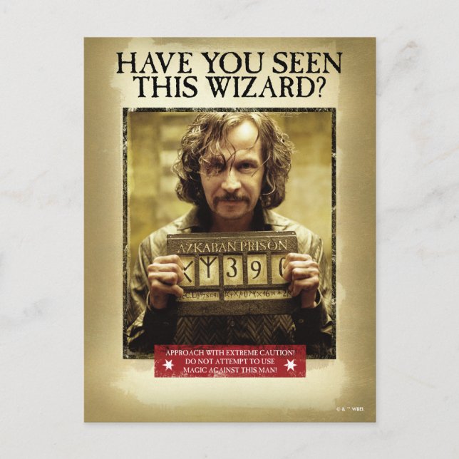 Sirius Black Wanted Poster Postcard (Front)