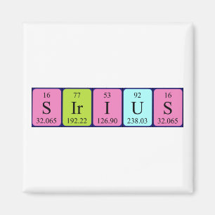 Sirius periodic table name magnet 1