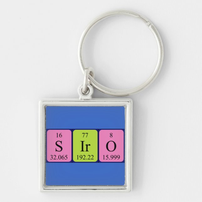 Siro periodic table name keyring (Front)
