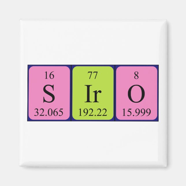 Siro periodic table name magnet (Front)