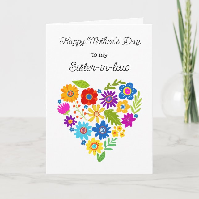 Sis-in-Law Mothers Day or Birthday Greeting Card (Front)