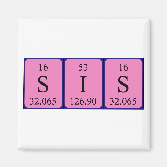 Sis periodic table name magnet (Front)