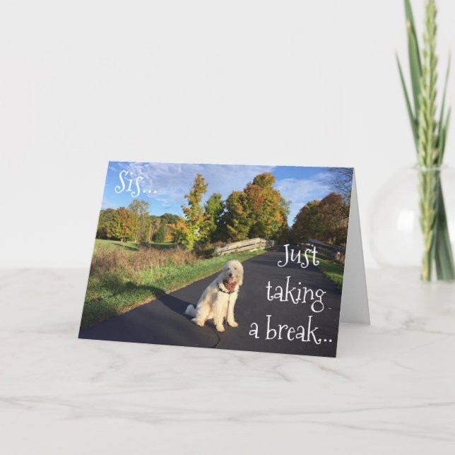 **SIS** TAKING A BREAK TO SAY "HAPPY BIRTHDAY" CARD (Front)