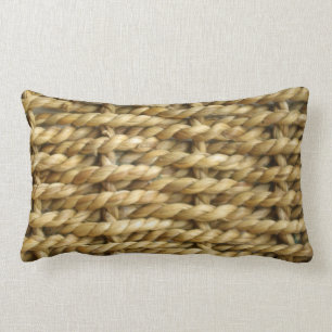 Sisal basket weave pattern lumbar cushion
