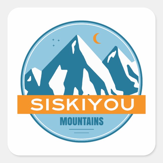 Siskiyou Mountains California Square Sticker (Front)