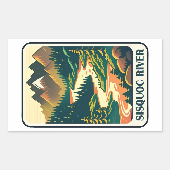 Sisquoc River California Colours Rectangular Sticker (Front)