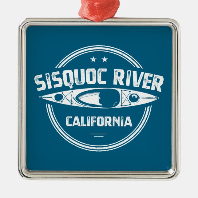 Sisquoc River California Kayaking Metal Tree Decoration (Front)
