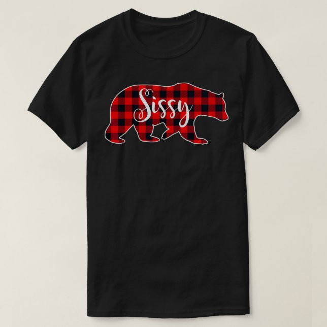 Sissy Sister Bear Buffalo Check Plaid Pattern Fun  T-Shirt (Design Front)