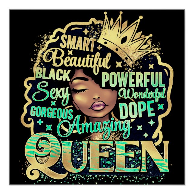 Sista Black Queen Melanin Woman Black Girl Magic Poster (Front)