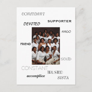 SISTA, FRIEND, AMIGO, CONFIDANT, SUPPORTER, acc... Postcard