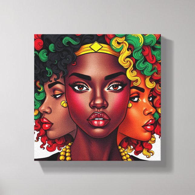 Sista friends sisters sistas black girl magic sis canvas print (Front)