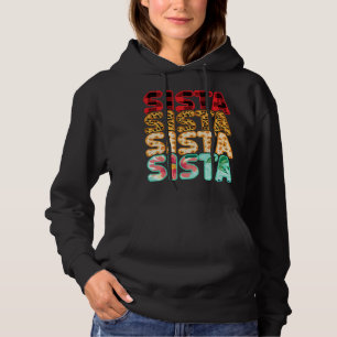 Sista Sister Leopard Red Plaid Sunflower Family Ma Hoodie