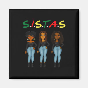 Sistas Afro Women Together Proud Black Sistas Quee Magnet