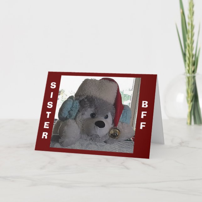 SISTE-THIS HAPPY PUP SAYS SPECIAL CHRISTMAS WISHES HOLIDAY CARD (Front)